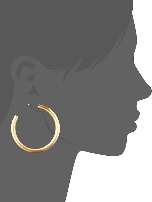 Lucky Brand Women's Gold Large Tubular Hoop Earrings, One Size | Amazon (US)