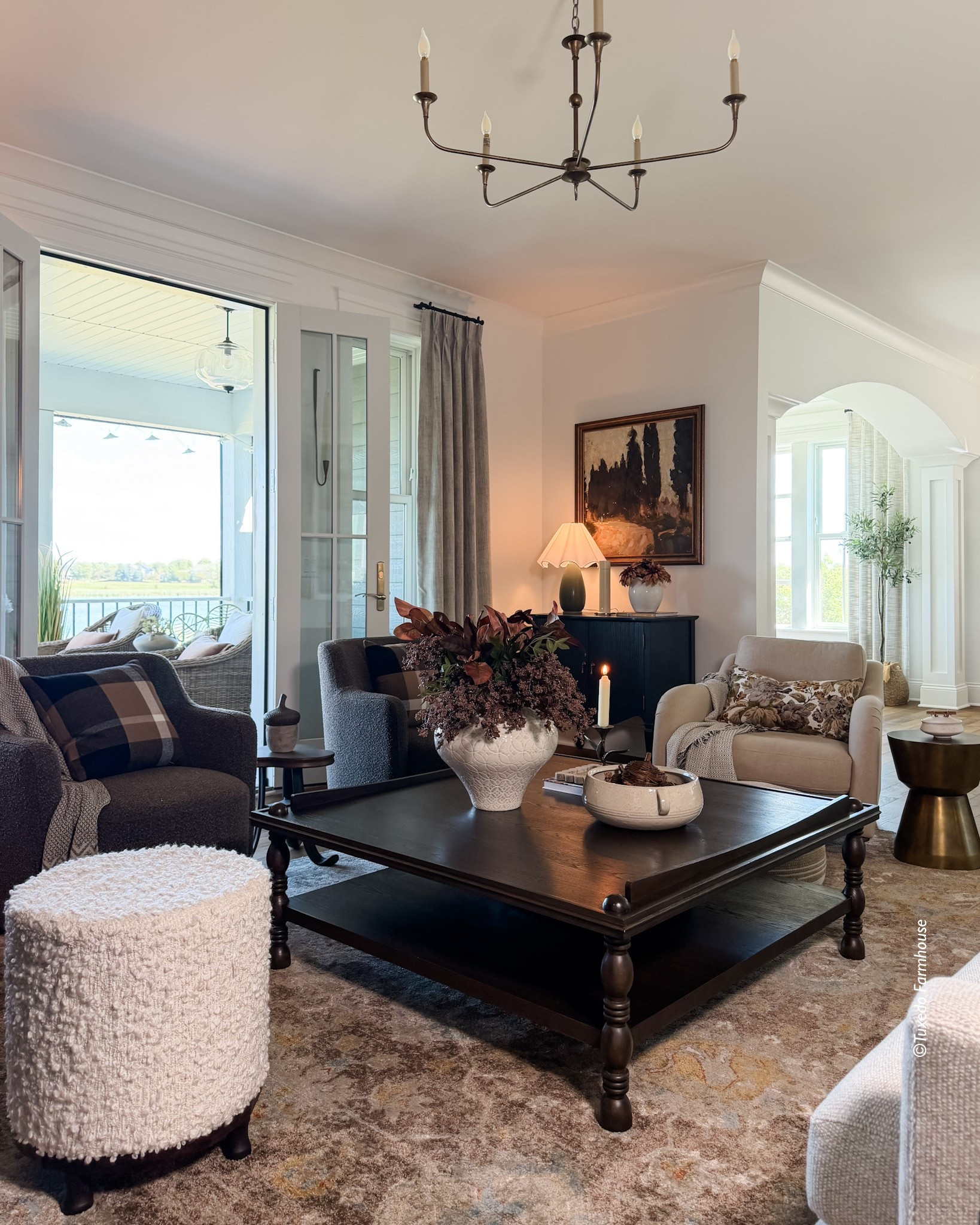 Fall vibes in my living room with gorgeous stems, a great rug, and pretty pillows.

#LTKHome #LTKSeasonal #LTKSaleAlert