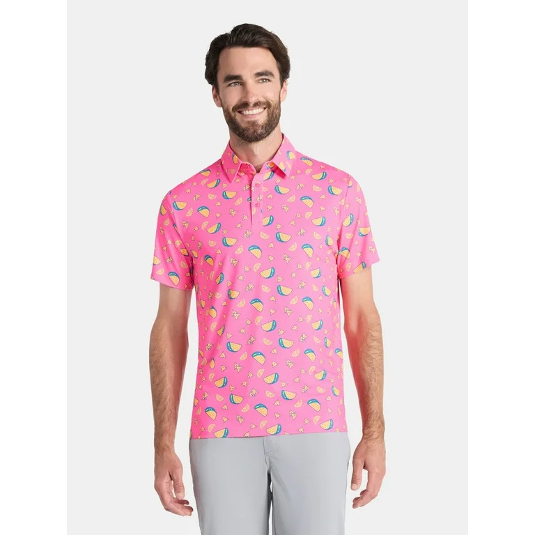 Birdie Bound Men's and Big Men's Taco Print Polo Golf Shirt, Sizes S-3XL | Walmart (US)