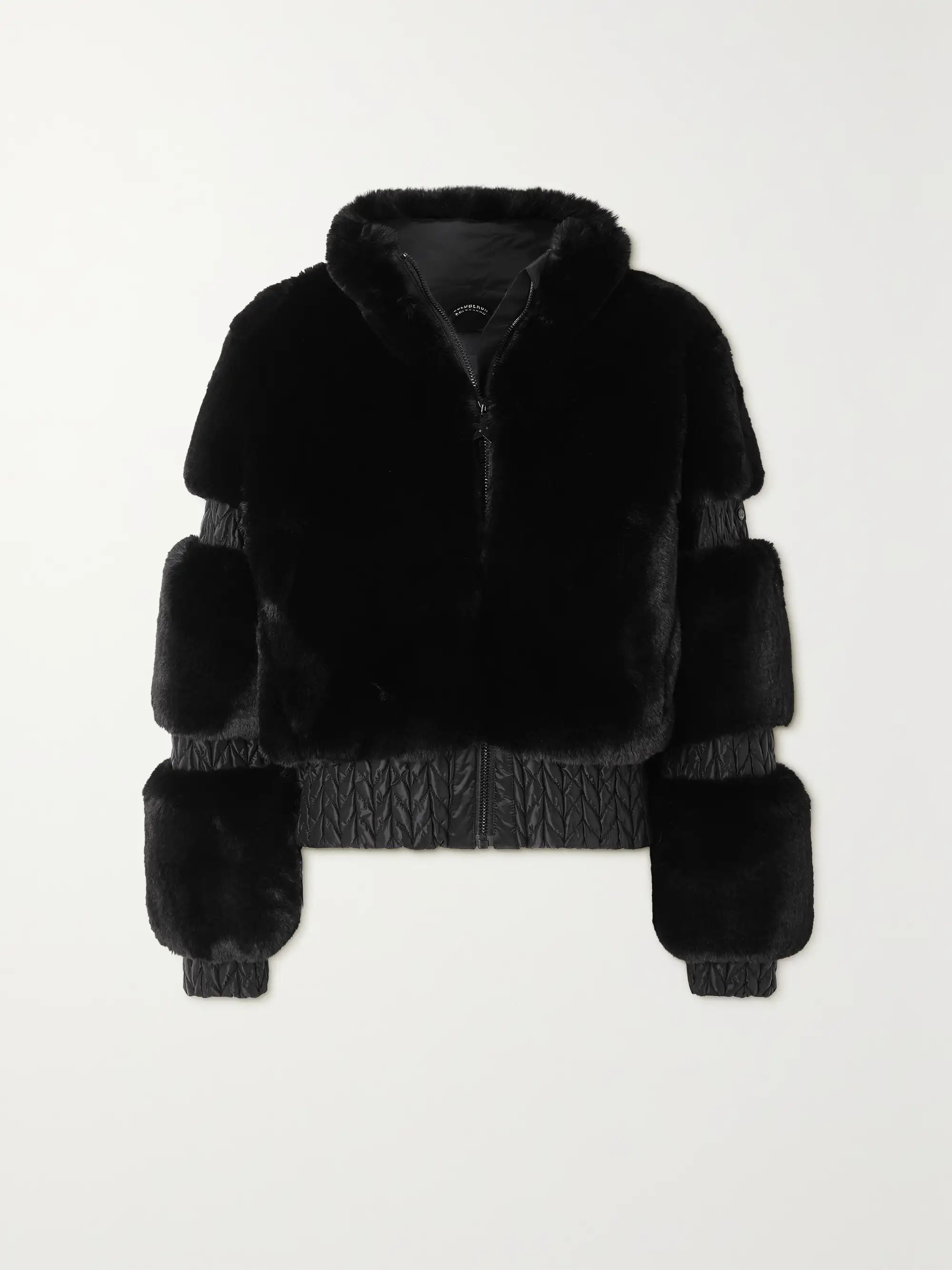 Oversized paneled quilted shell and faux fur ski jacket | NET-A-PORTER (UK & EU)