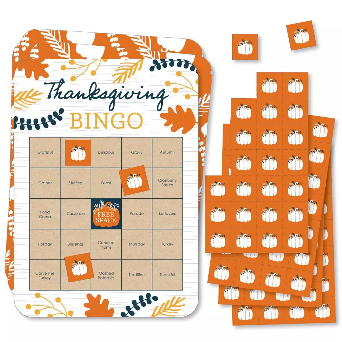 Big Dot of Happiness Happy Thanksgiving - Bingo Cards and Markers - Fall Harvest Party Bingo Game... | Target
