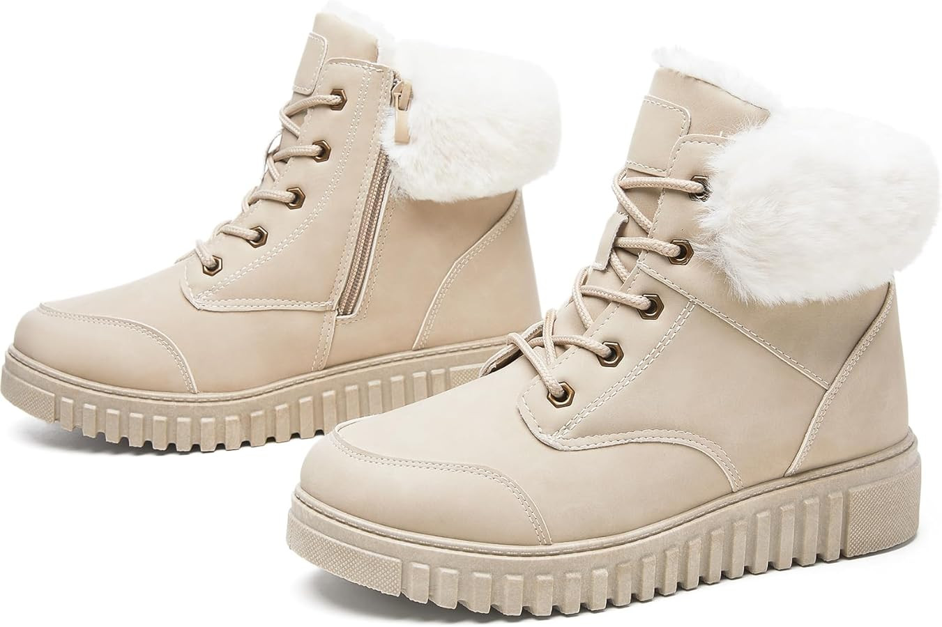 ZGR Women's Snow Boots Winter Waterproof Ankle Booties with Side Zipper,Warm Lining for Outdoor C... | Amazon (US)