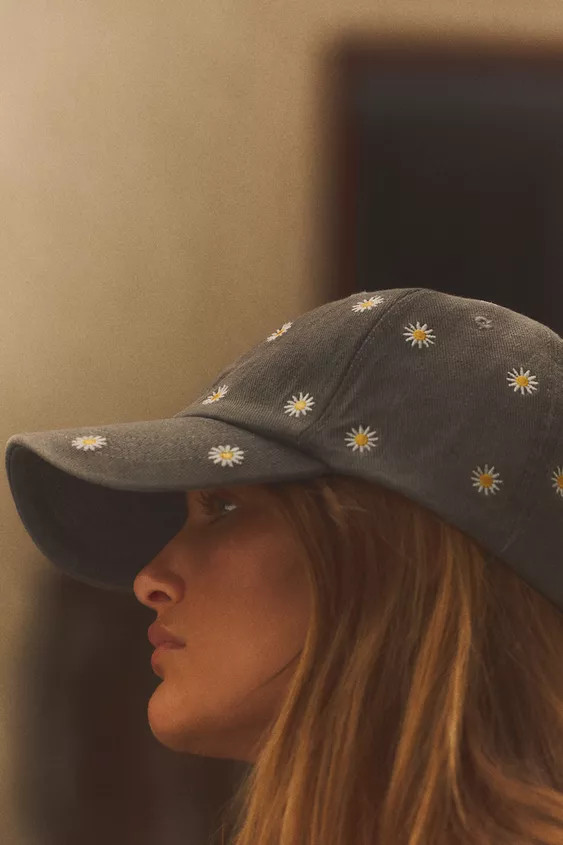 DENIM EMBROIDERED CAP | Zara US