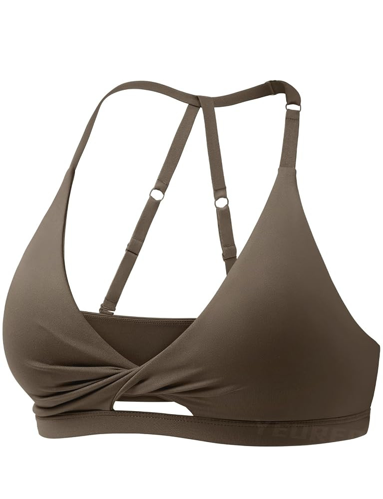 YEOREO Sports Bras for Women Open Back Workout Gym Bra Padded Medium Impact Yoga Tops with Ajusta... | Amazon (US)