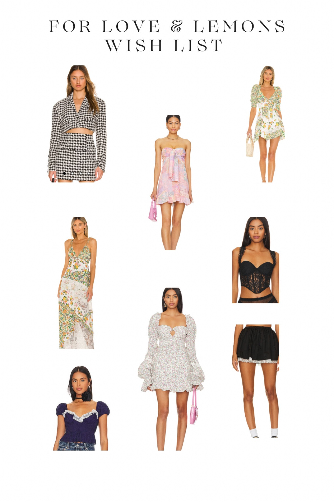 For Love & Lemons wish list 🍋✨ You can also rent these all on FashionPass!!! use my code LINDSEY47R to try it out for $40 off 🍸

#LTKsalealert #LTKstyletip #LTKCyberWeek