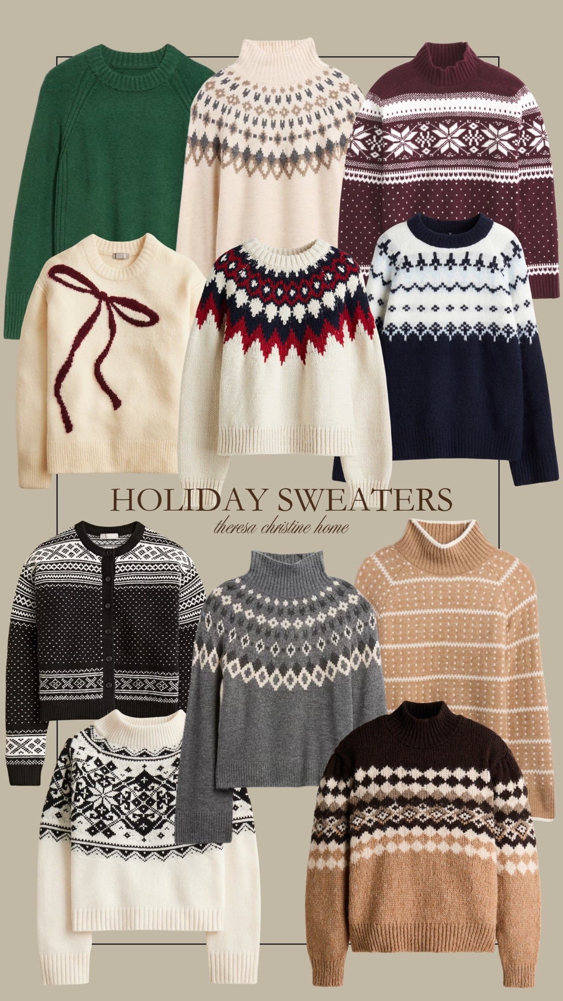 Holiday sweater inspiration! ✨ Christmas sweaters, neutral style, elevated style, elegant Christmas outfit 

#LTKFindsUnder50 #LTKHoliday #LTKSeasonal