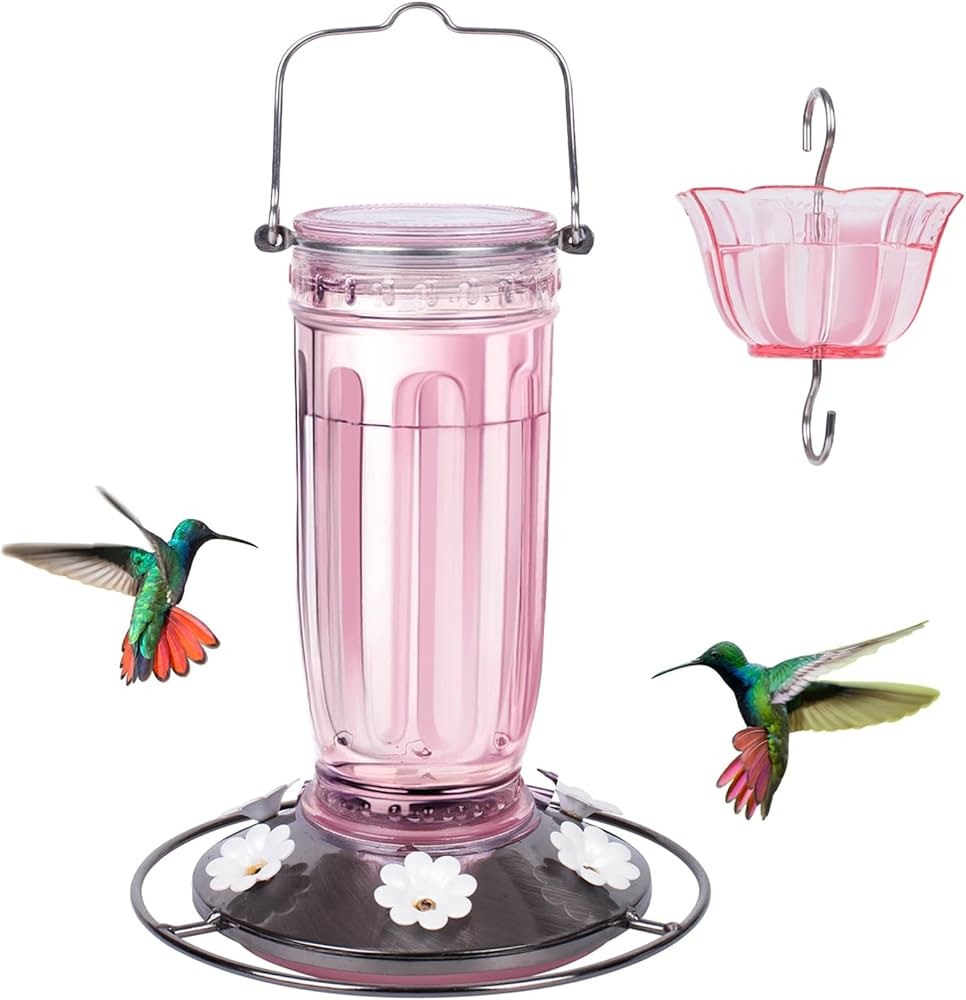 Kingsyard Glass Hummingbird Feeder for Outdoors Wild Bird Feeder with 6 Feeding Ports Hanging for... | Amazon (US)