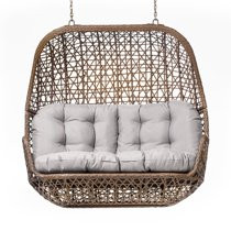 Belham Living Rayna All Weather Wicker Loveseat Porch Swing with Cushion | Walmart (US)