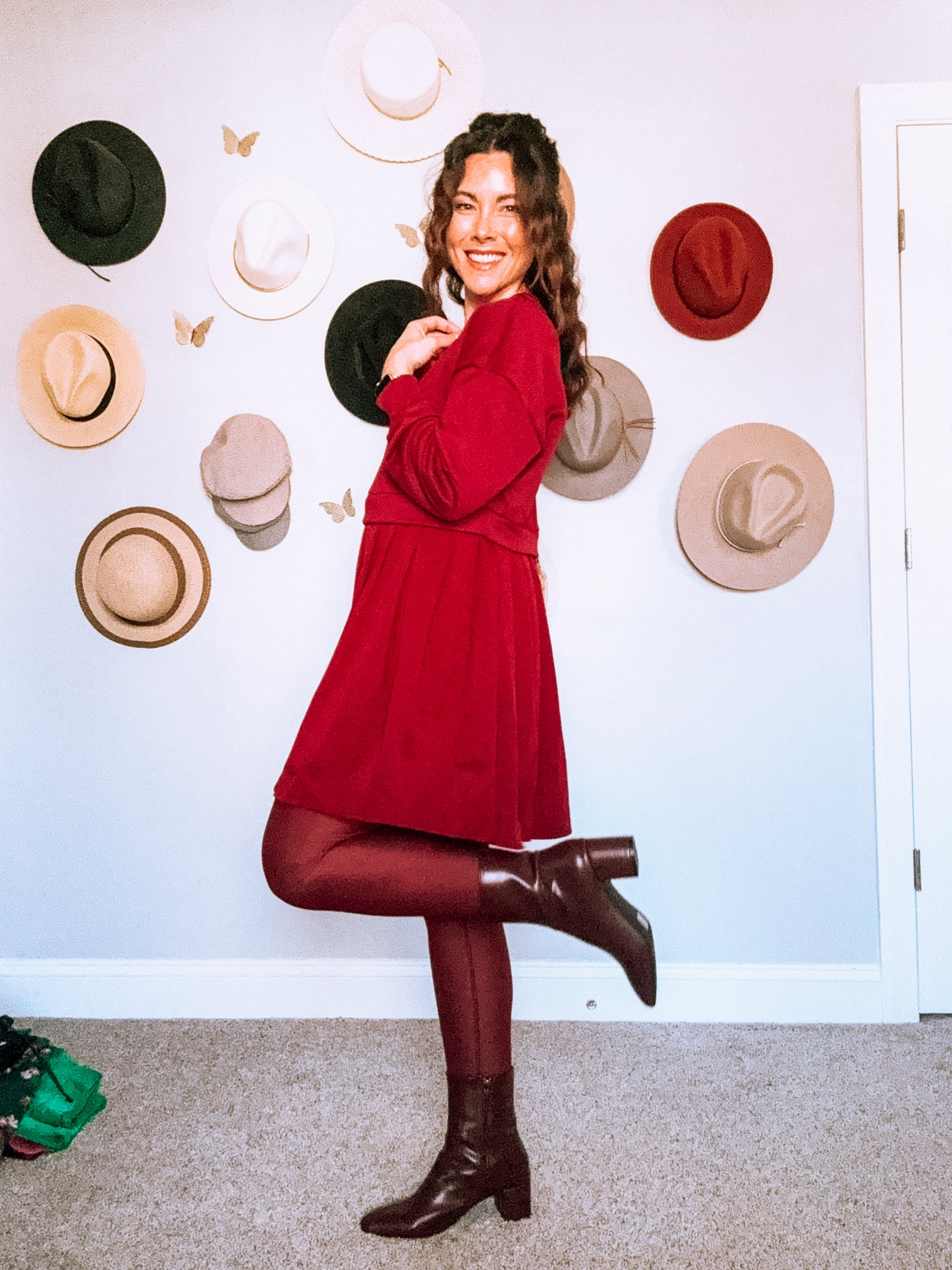 Obsessed with all things berry this winter! Love a monochromatic look, too. Size down in the dress (I’m in a small and usually wear a medium). Boots are SO comfortable.

Burgundy. Maroon. Holiday outfit. Christmas outfit. Cyber Monday. 

#LTKHoliday #LTKCyberWeek #LTKFindsUnder50