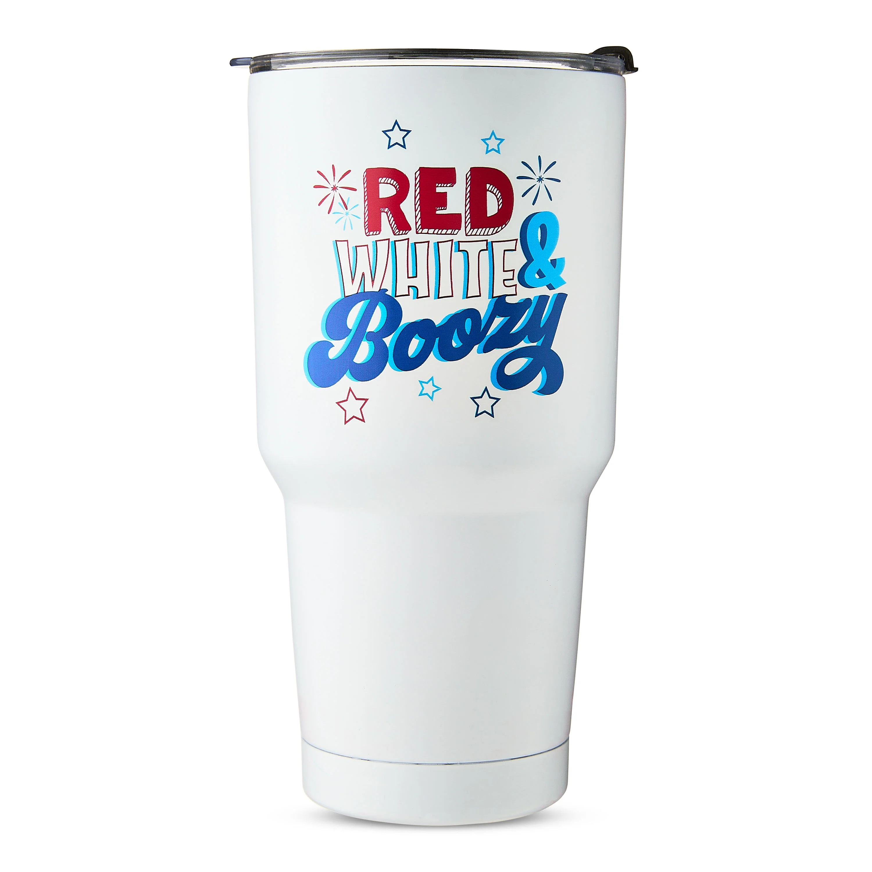 Patriotic Red White and Boozy Stainless Steel Tumbler, by Way To Celebrate | Walmart (US)