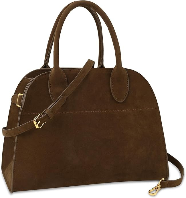 Suede Tote Bag for Women,Women's Suede Purse Vintage Top Handle Bag,Fashion Shoulder Satchel Bag ... | Amazon (US)