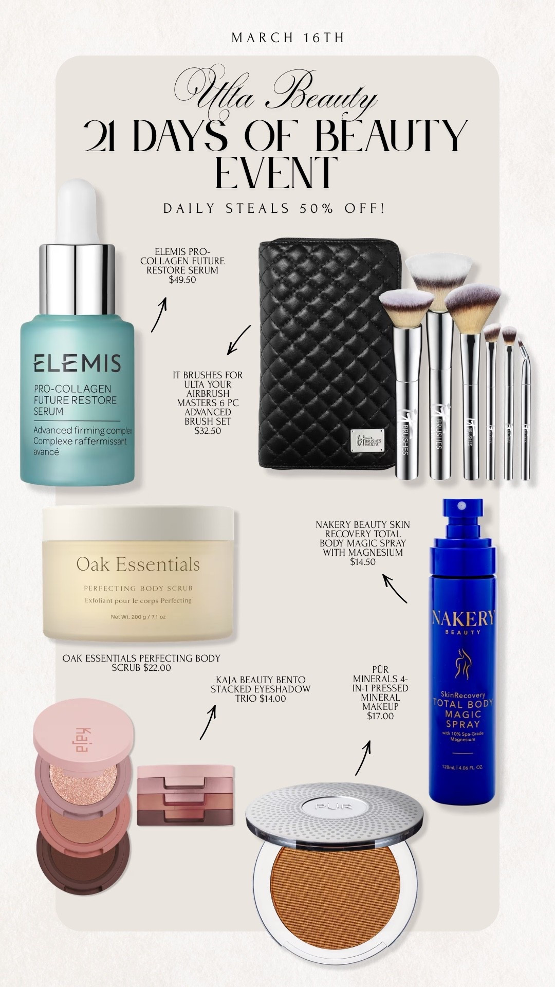 Ulta Beauty 21 days of Beauty Event is happening right now under 3/26! Get 50% off of daily steals! 

Ulta Beauty, Sale Alert, 21 DOB, 21 Days of Beauty, 21 Days of Beauty Event, Beauty, Makeup, Skincare, Haircare, Sale, Emily Ann Gemma

#LTKBeauty #LTKSpringSale #LTKSaleAlert