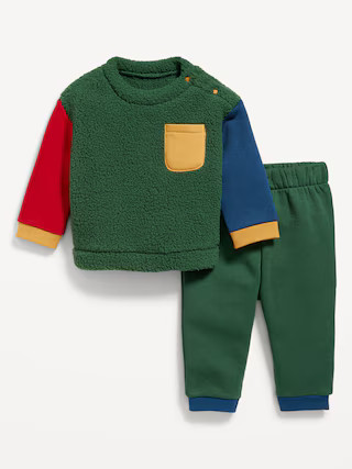 Cozy-Knit Color Block Pocket Sweatshirt and Sweatpants Set for Baby | Old Navy (US)