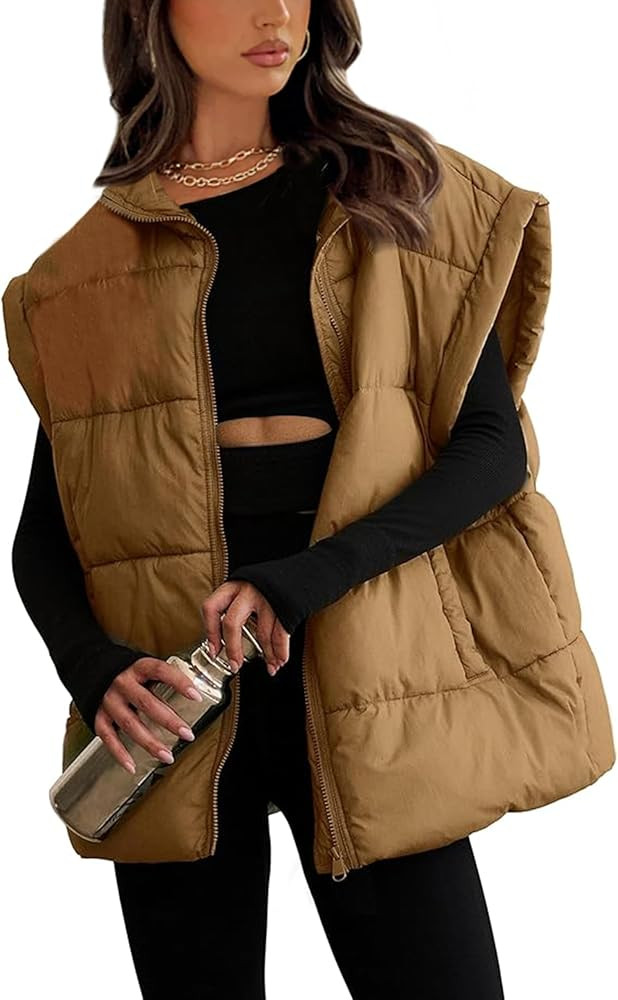 Daacee Women's Oversized Puffer Vest Lightweight Warm Sleeveless Puffy Bubble Outerwear Jackets C... | Amazon (US)