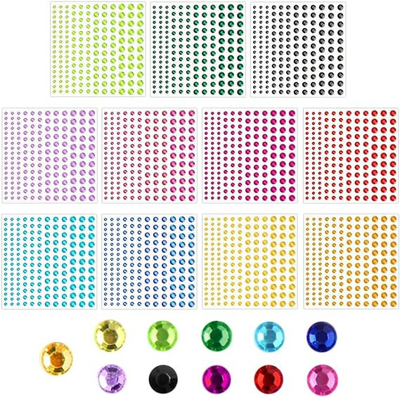 Teegxddy 11 pcs Strass Autocollants, Strass Visage Auto-AdhÉSif Bling Maquillage Strass Pierres ... | Amazon (FR)