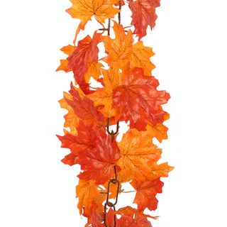 6ft. Glittery Orange Maple Leaf Chain Garland by Ashland® | Michaels | Michaels Stores