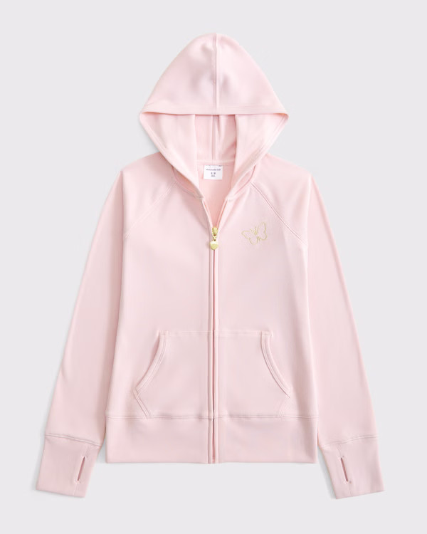 girls slim full-zip hoodie | girls new arrivals | Abercrombie.com | Abercrombie & Fitch (US)