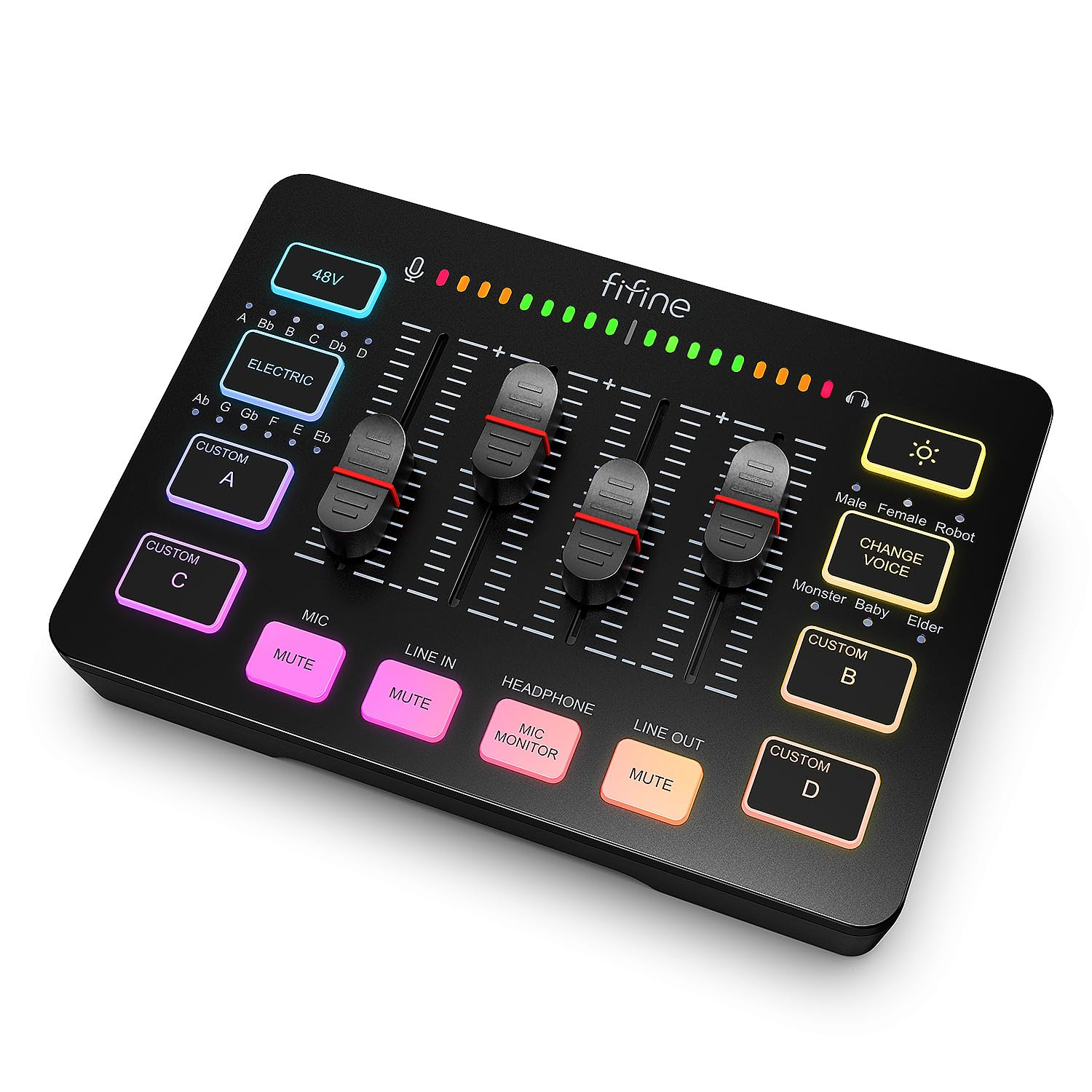 FIFINE Gaming Audio Mixer, Streaming RGB PC Mixer with XLR Microphone Interface, Individual Contr... | Amazon (US)