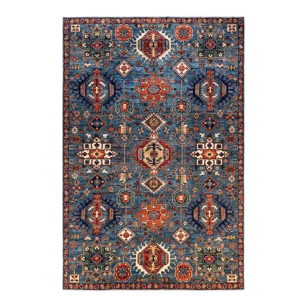 One-of-a-Kind Hand-Knotted 2000S 6'5" X 9'8" Wool Area Rug in Light Blue | Wayfair North America