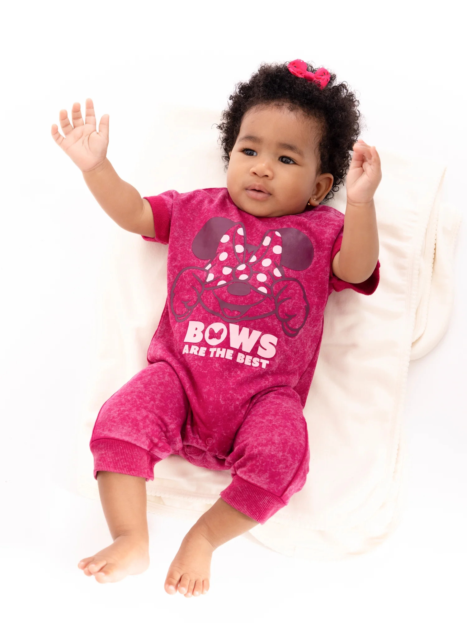 Disney Baby Girls Minnie Mouse Graphic Washed Romper, Sizes 0/3M-24M | Walmart (US)