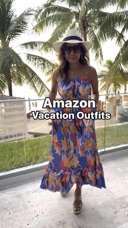 Amazon Resort Wear also great for destination weddings, and cruise.
Dress in small tts; color is Blue Yellow Floral. I also linked the same print of this dress in another style. 
2-piece set in small tts; color is Blue White Flower.
Sandals fit tts.
All accessories are also linked.
Amazon finds, vacation outfits, affordable fashion, spring break, cruise outfits, vacation outfits, resort style, wedding guest dress.

#LTKwedding #LTKVideo #LTKover40