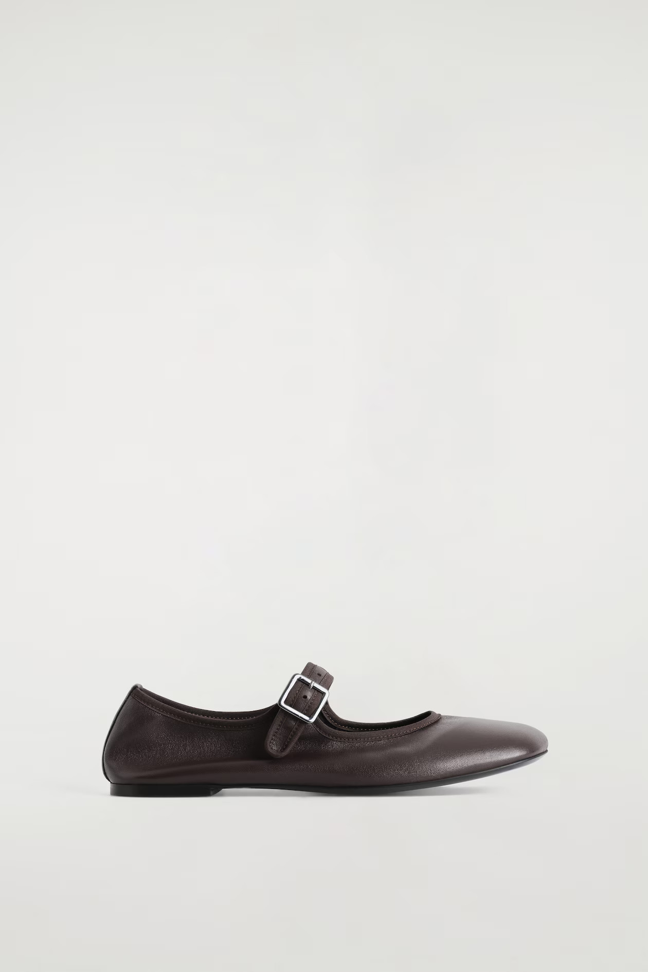 SQUARE-TOE BUCKLED BALLET FLATS - BROWN | COS | COS UK