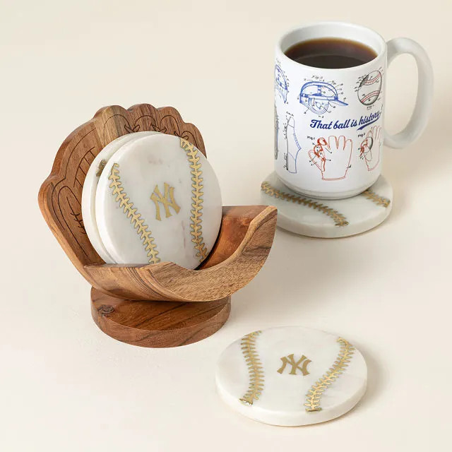 MLB Perfect Catch Coaster Set, New York Yankees | UncommonGoods