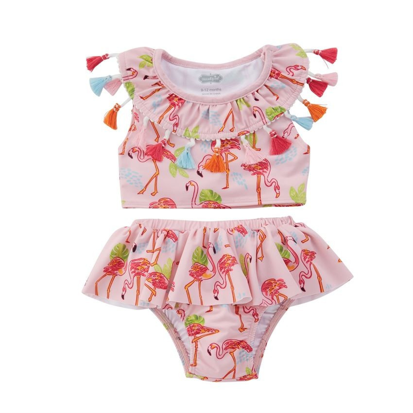 Tassel Flamingo Two-Piece Swimsuit | Mud Pie (US)