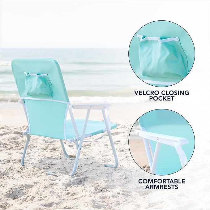 Caribbean Joe Folding Beach Chair, 1 Position Lightweight and Portable Foldable Outdoor Camping C... | Amazon (US)
