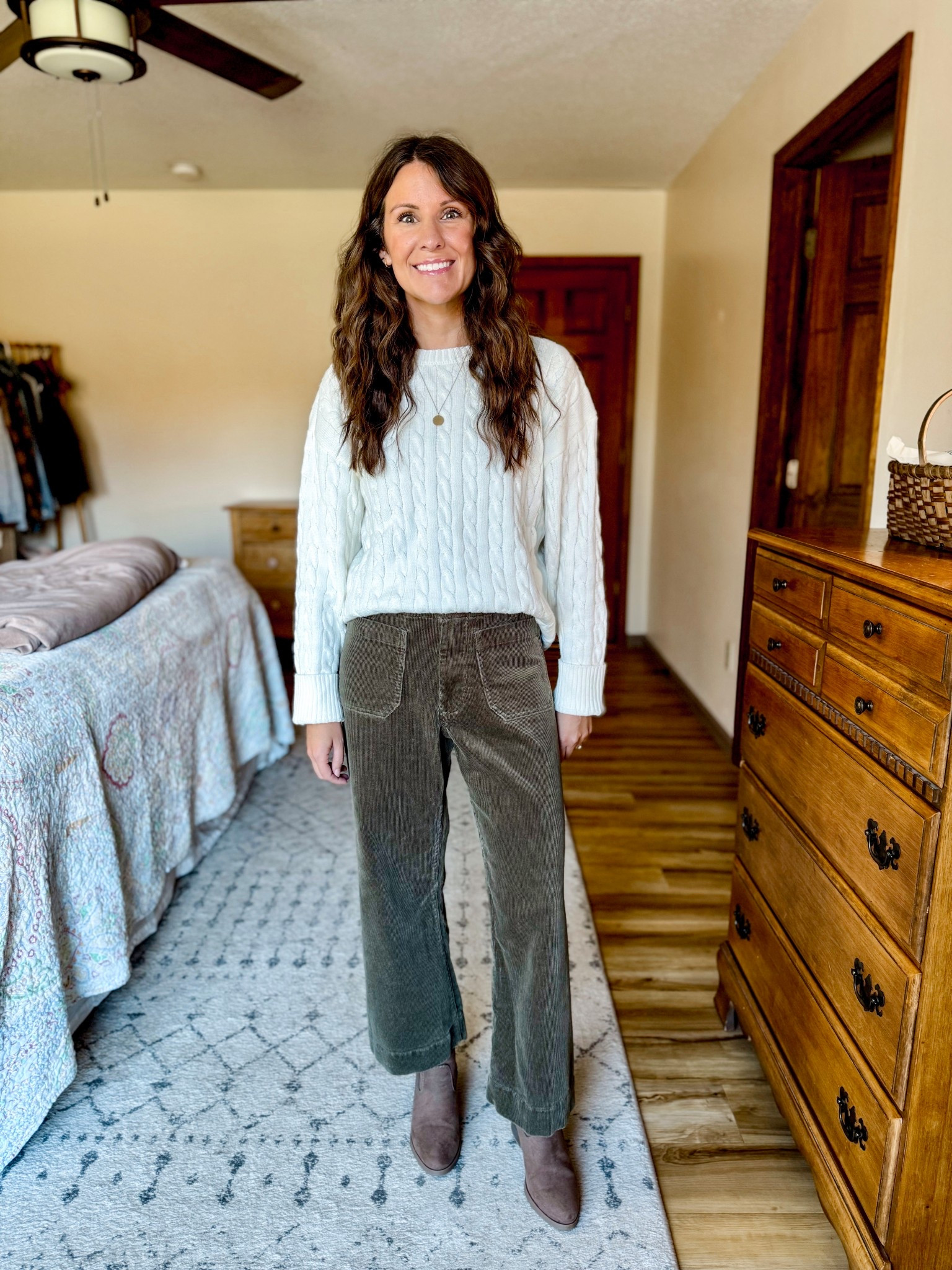 6 Thanksgiving outfits with one sweater:

Outfit 4: small in my sweater (it’s cotton!) and 0 on my corduroy pants (mine are the wide leg crop, I also linked the flare and straight and some other similar ones). My boots are last year’s version but I linked this year’s an some similar options 


#LTKPetite #LTKStyleTip #LTKSeasonal