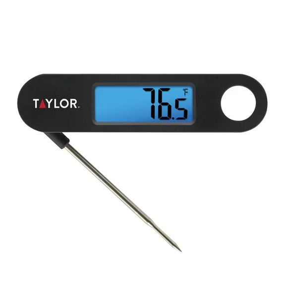 Taylor Stainless Steel Digital Foldable Probe Meat Thermometer with Blue Backlight Display | Walmart (US)