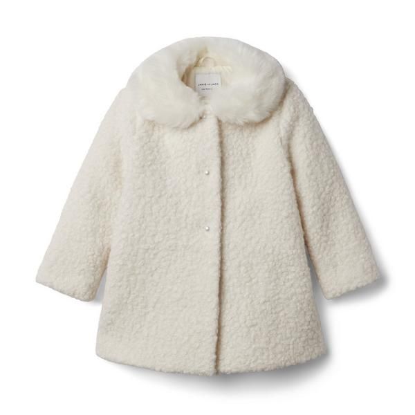 Faux Fur Collar Sherpa Coat | Janie and Jack