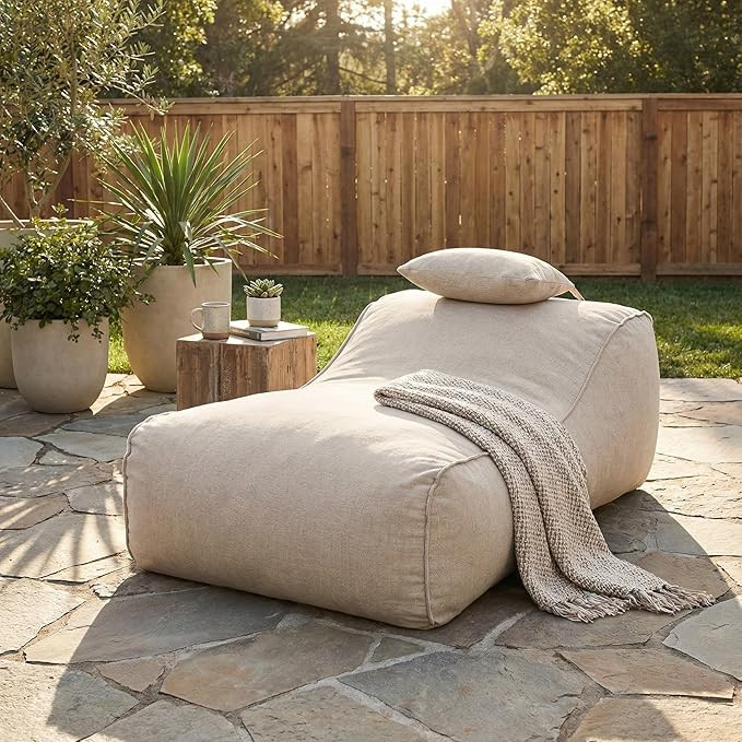 Merax Outdoor Bean Bag Chairs with Headrest, 71" L Large Lounger Chair for Adults Bean Bag Bed wi... | Amazon (US)