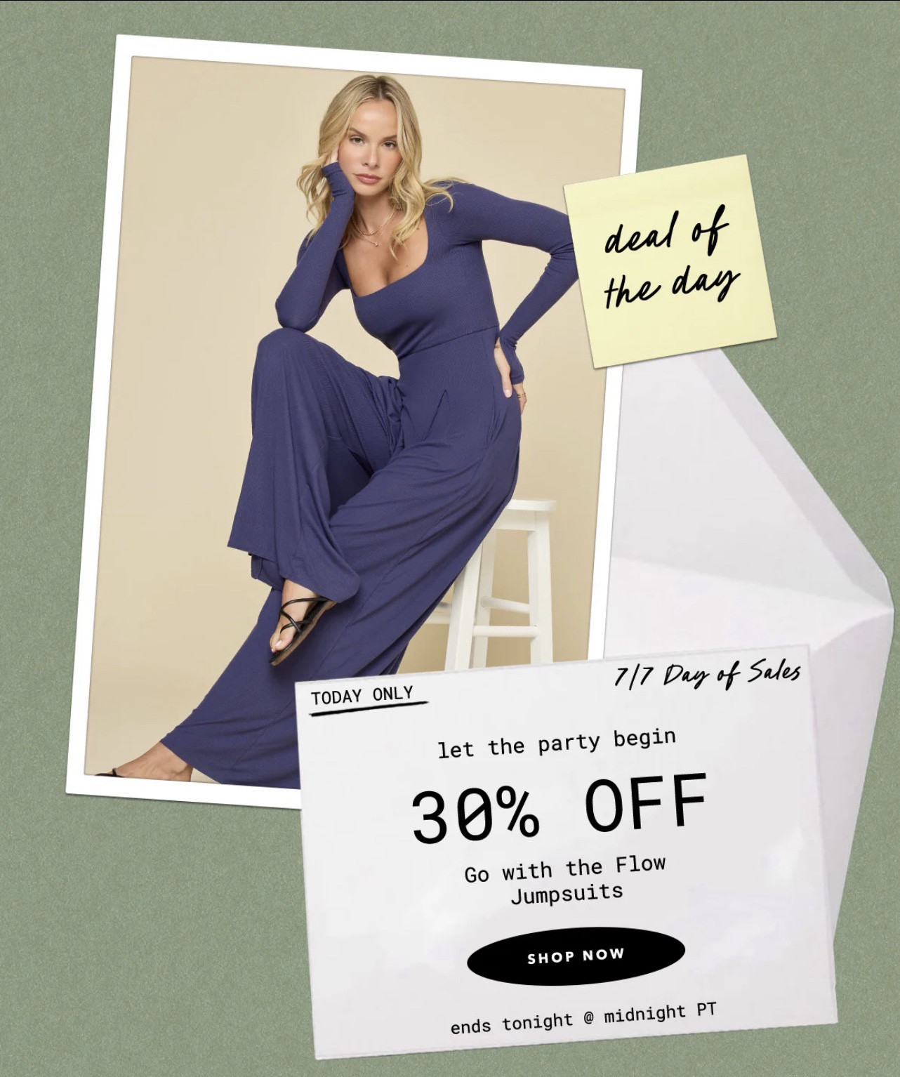 Last day of day of deals 30% off Go With The Flow jumpsuit and Go With The Flow long-sleeve jumpsuit 

#LTKSeasonal #LTKootd #LTKSaleAlert