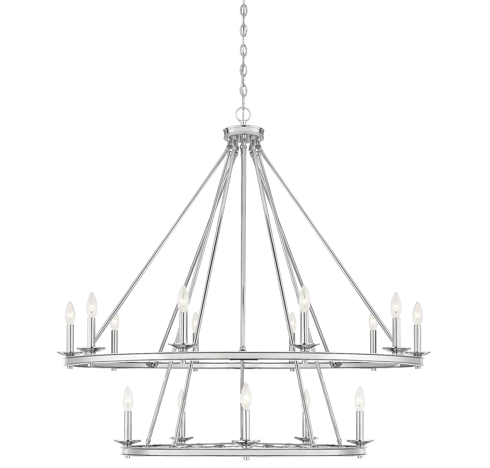 Savoy House 1-312-15-109 Middleton 15 Light Polished Nickel Modern Farmhouse Industrial Circular ... | Walmart (US)