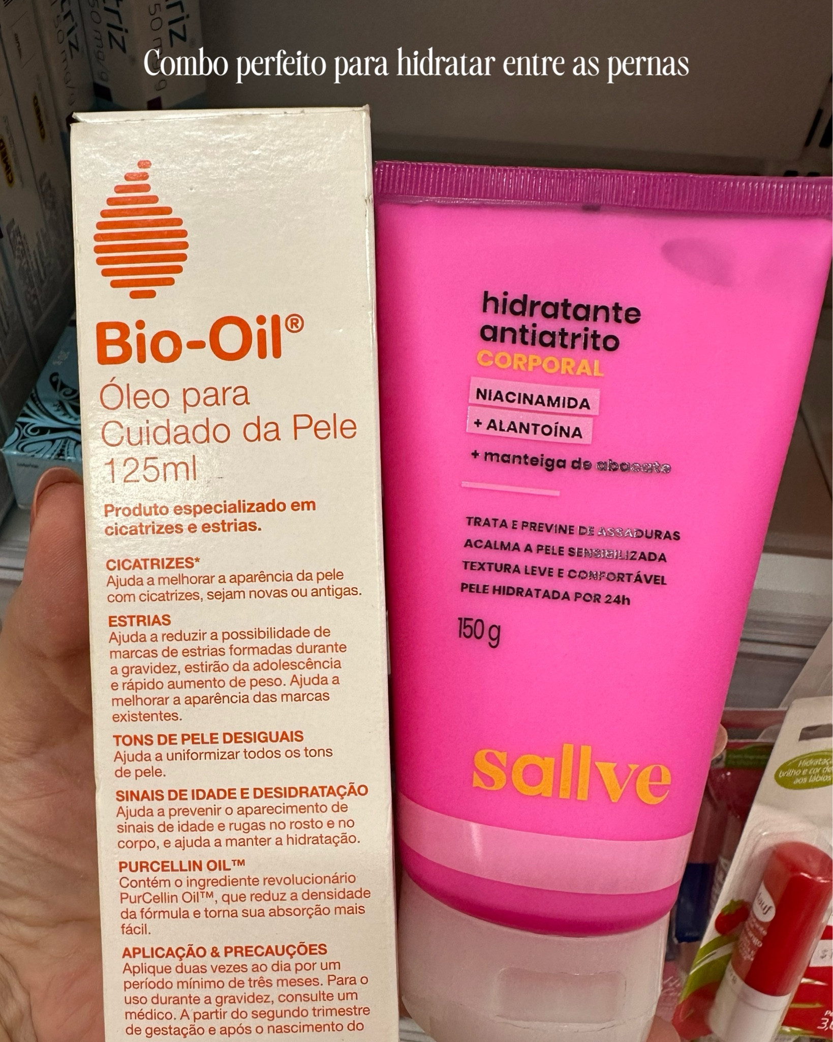 Esse combo é perfeito para hidratação e clareamento entre as pernas, o óleo além de servir como clareador, ele tem ação de proteção contra estrias! 

#LTKbrasil #LTKmaternity #LTKbeauty