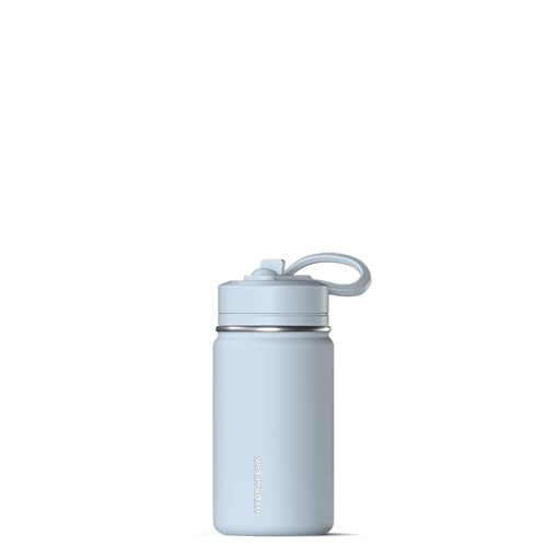 Hydrapeak Mini 14oz Water Bottle with Straw Lid, Stainless Steel Double Wall Insulated Water Bottle | Leak-Proof and Spill-Proof Water Bottle for School, 24 Hours Cold (Ice Blue) | Amazon (US)