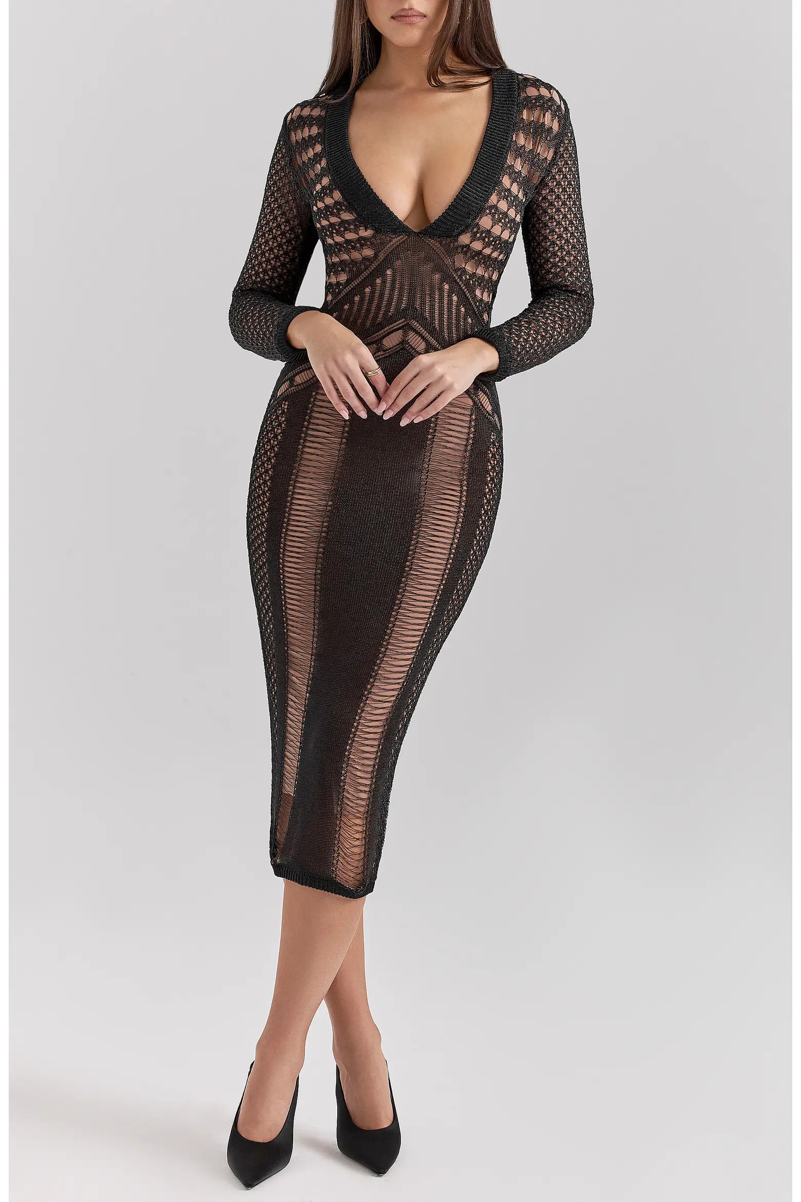 Louella Metallic Long Sleeve Body-Con Cocktail Dress (Women) | Nordstrom | Nordstrom