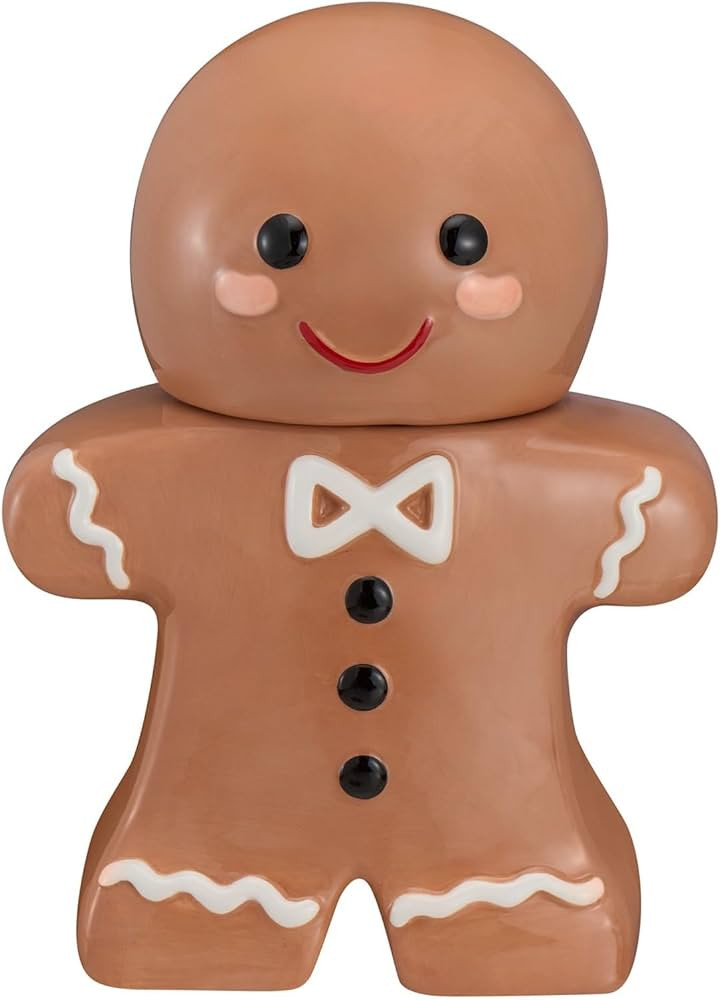 Earthenware Gingerbread Man Christmas Cookie Jar - Cute and Versatile Treat Jar, 10''H | Amazon (US)