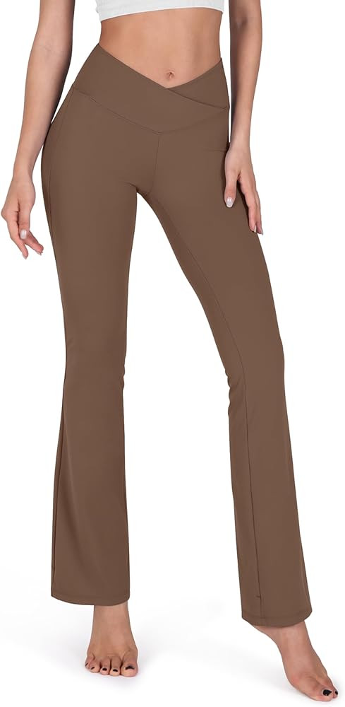 ODODOS Women's Bootcut Yoga Pants Tummy Control Non See Through Bootleg Gym Workout Pants | Amazon (US)