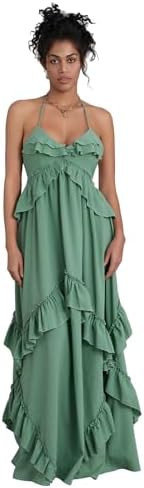 Women Floral Sleeveless Maxi Dress Boho Flowy Going Out Slip Dress Spaghetti Strap Backless Swing... | Amazon (US)