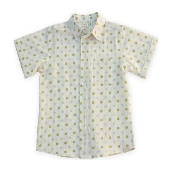 Short Sleeves Shirt, Green Polka Dot | Maisonette