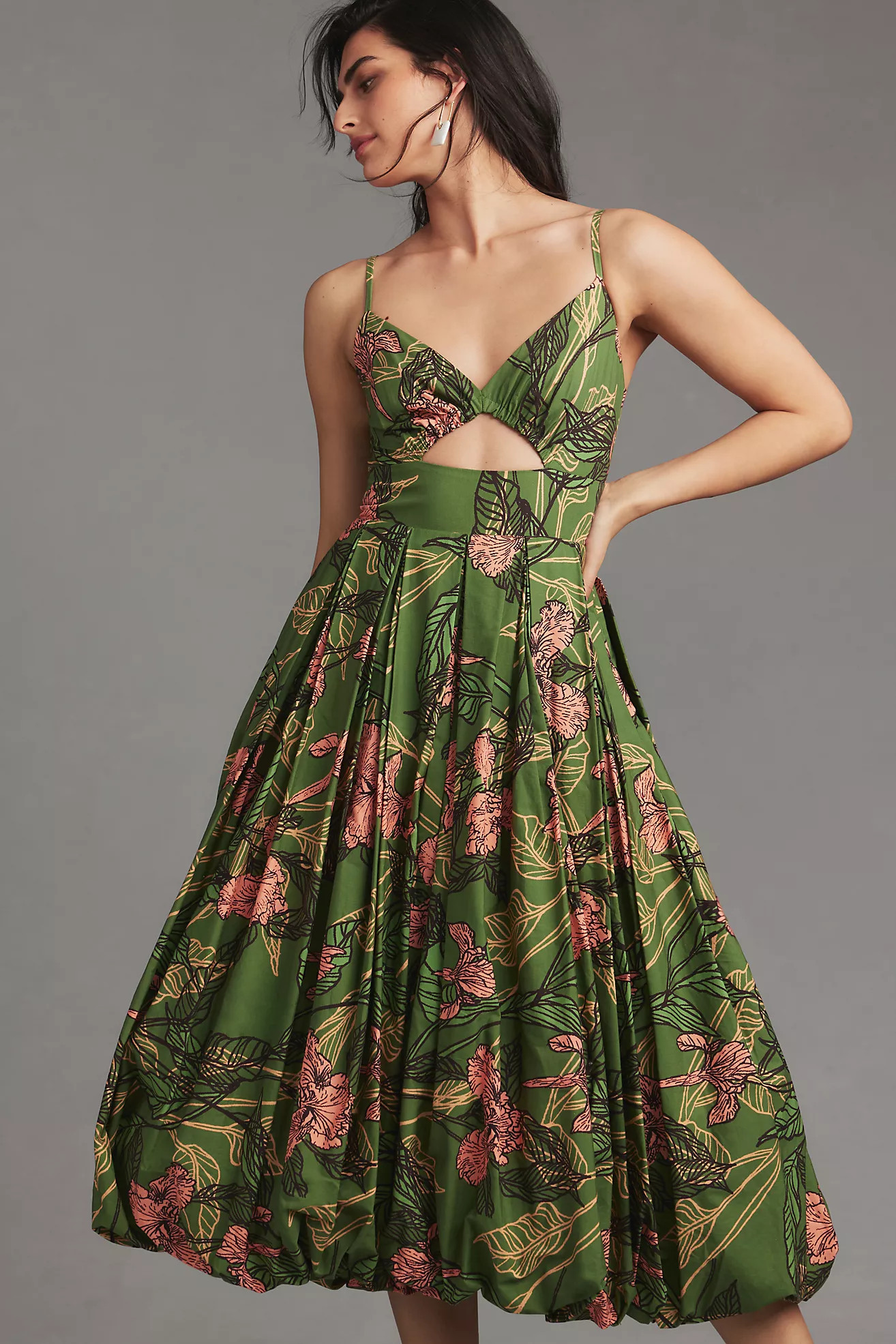 Hutch Cutout Bubble-Hem Midi Dress | Anthropologie (US)