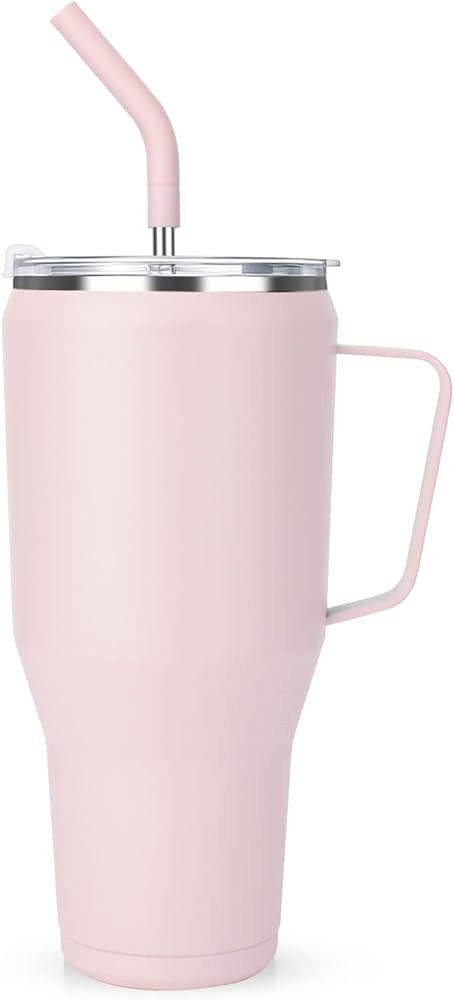 Zenbo 40 oz Tumbler with Handle - Stainless Steel Vacuum Insulated Cup with Lid and Straw, Keeps ... | Amazon (US)