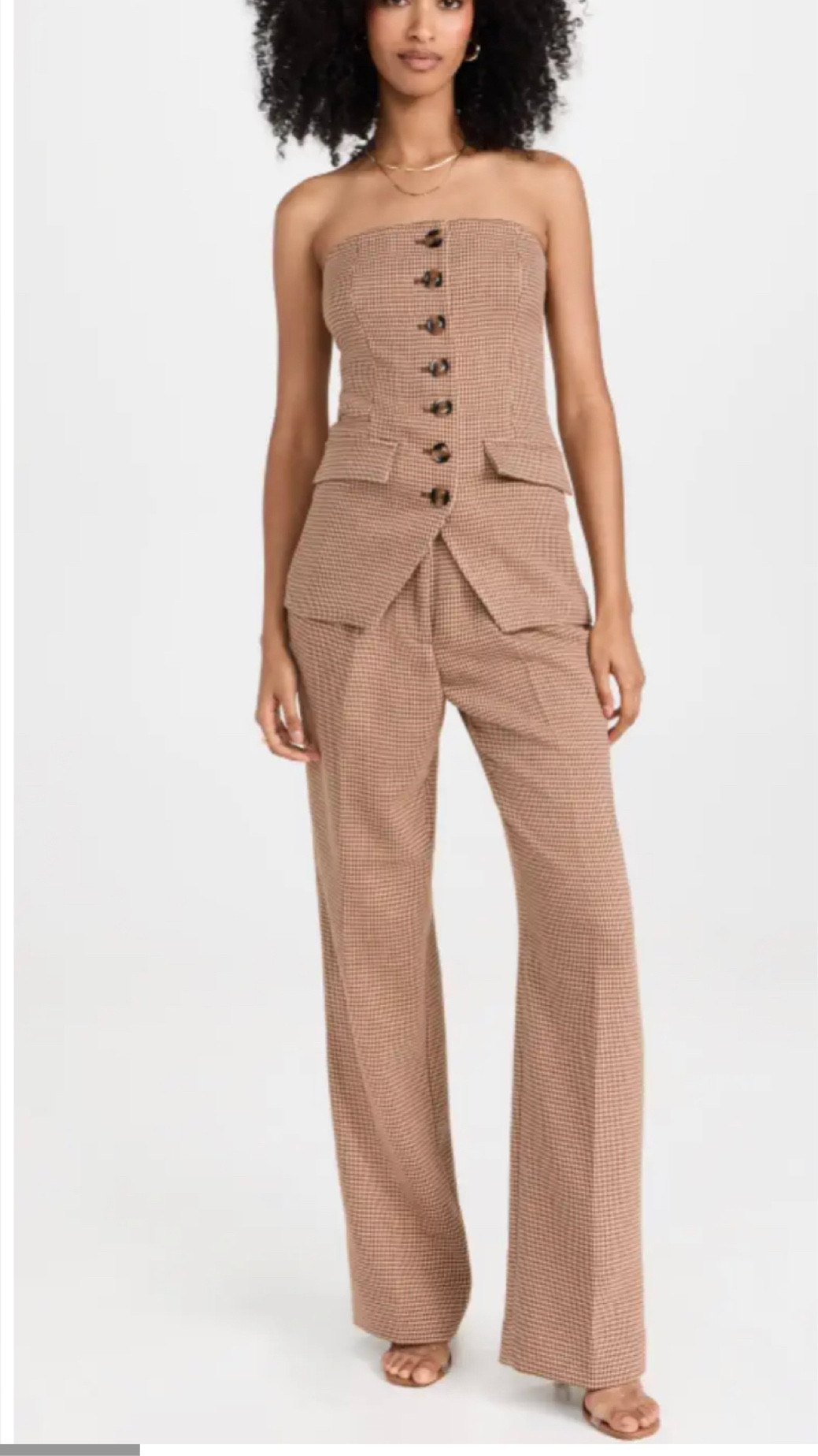 Strapless blazer top with wool pants/trouser set 
Fall outfit 
Winter outfit 

#LTKfindsunder50 #LTKover40 #LTKstyletip