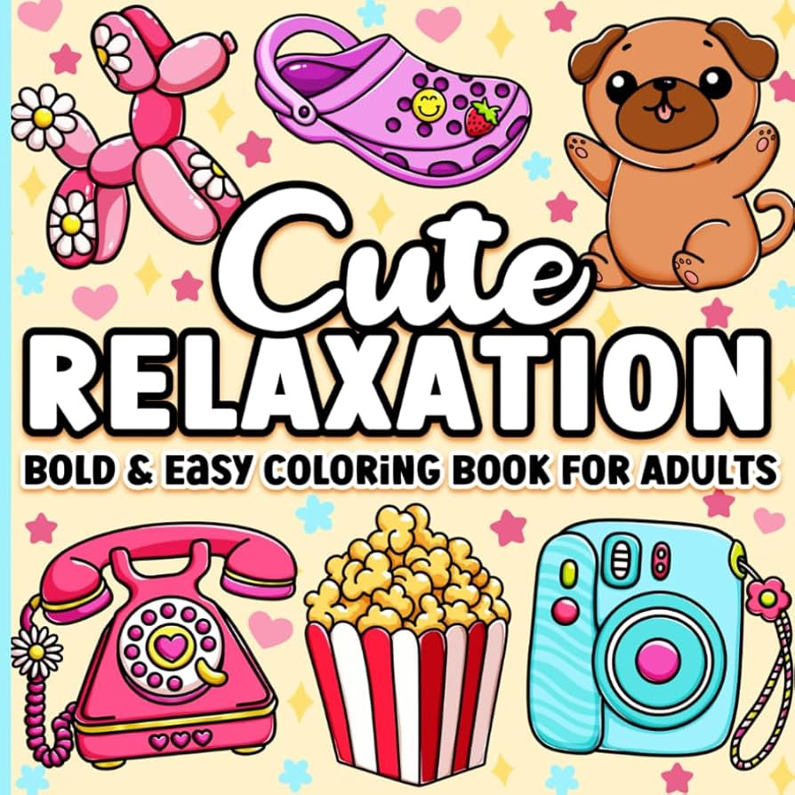 Bold and Easy Coloring Book for Adults: Cute Relaxation Comfy and Groovy Designs for Women | Amazon (US)