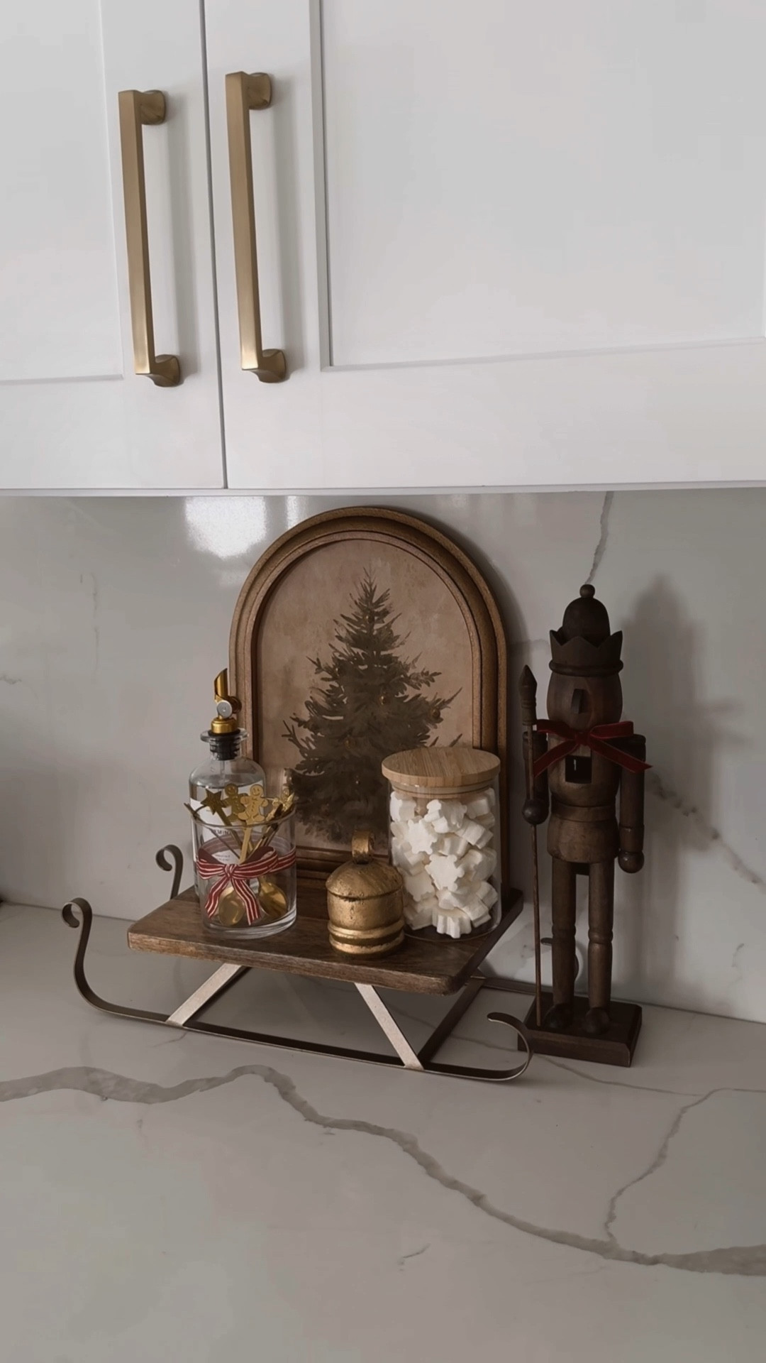 Christmas coffee bar 🤎 painted this adorable sleigh (color linked below) to make it more my style and added some festive touches 🥰 also linking an alternative to the tree print 🌲

#coffeebar #christmascoffeebar #holidaydecor #christmasdecor #target #walmart #amazon 

#LTKVideo #LTKHome #LTKHoliday