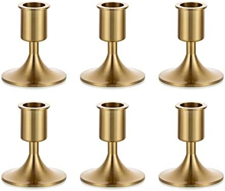 Candlestick Holders Taper Candle Holders, Romadedi Gold Candle Stick Candle Holder for Table Centerp | Amazon (US)