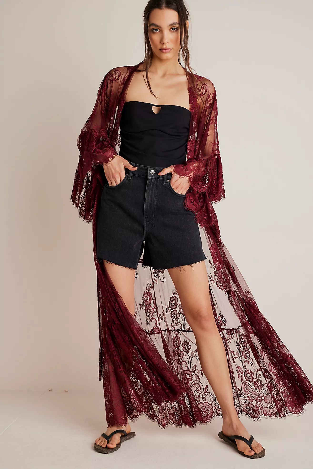 Barbara Tiered Lace Kimono | Free People (Global - UK&FR Excluded)