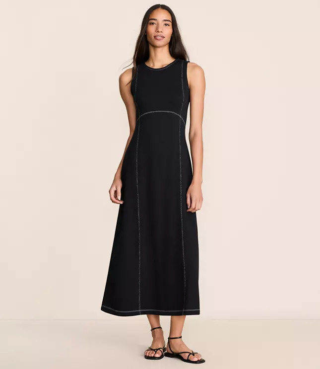 Lou & Grey Terrysoft Contrast Stitch Maxi Dress | LOFT